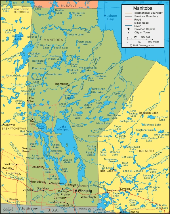 Manitoba's map