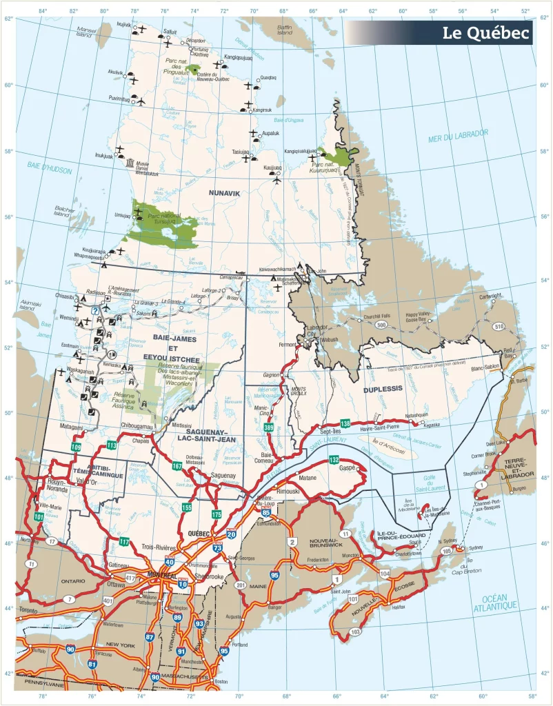 Québec's map